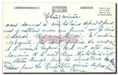 Okręgi AIX-LES-BAINS — Grotta Lamariine i Brzeg Jeziora — Bourdeau — Rewers
