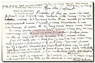 Massif do Mont-Blanc e a Aiguille du Midi — Passy-Assy (Haute-Savoie) — editor: J. Chabaud, n° 24579 — Verso