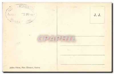 Chamonix en de Mont-Blanc — panoramische weergave — J. J. 7719, Jullien Frères, Genève — Achterkant