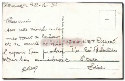 Ulrichsburg bei Rappoltsweiler — zrujnowany zamkowy zamek na wzniesieniu — wydawca Felix Lüth, nr 6517 — Rewers