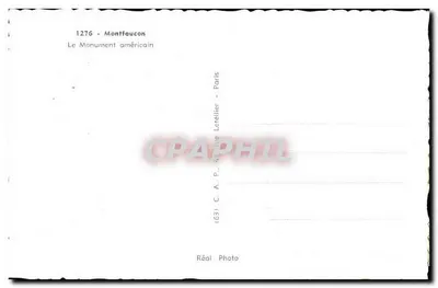 Montfaucon — Pomnik Amerykański — C.A.P. Paris — Rewers