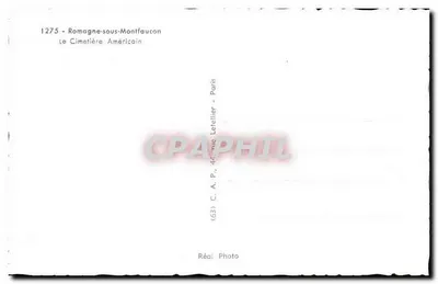रोमाग्ने-सॉस-मॉंटफॉकॉन - अमेरिकी कब्रिस्तान - C.A.P., 44, रूलेटेलियर - पेरिस — पीछे