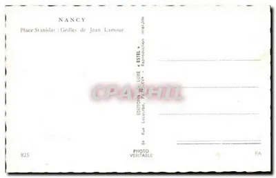 Nancy — Plac Stanisława : Szczeliny Jean Lamour — Estel — Rewers