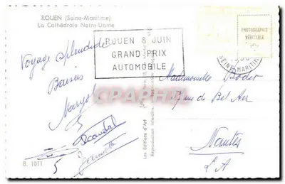 Rouen — Catedral de Nossa Senhora — Edições d'Art — Verso
