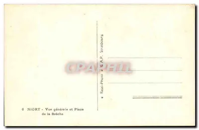Niort - Ogólny widok i Plac de la Brèche — Real-Photo A.P. Strasbourg — Rewers