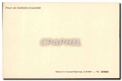 Praia dos Sables-d'Olonne — vista aérea da praia e da orla marítima — Éditions d'Art Raymond Bergevin, La Rochelle — Vd 20583 — Verso