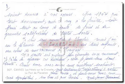 Cannes — O Porto de Praia — Les Tourins • Collections Naturelles — Verso