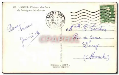 Nantes - Kasteel van de Hertogen van Bretagne - De grachten — Uitgaven Gaby, n° 358 — Achterkant