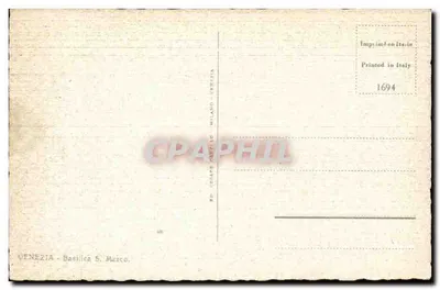 Veneza - Piazza San Marco — Basílica de São Marcos e Torre — editor C. Cogato, Milão — Verso