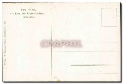 Burg Nideck — forteca Riesenfräulein — Springer & Söhne, Straßburg i. Els. — Rewers