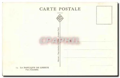 A Basílica de Lisieux — Vista geral — Drager-Paris, n°13 — Verso