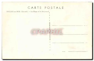 SoulaC-sur-Mer — A Praia e o Boulevar — Héliogravure Lumbier Macon — Verso