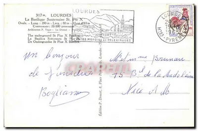 Ondergrondse basiliek van Sint-Pieter — Lourdes — Uitgever Edluf — Achterkant
