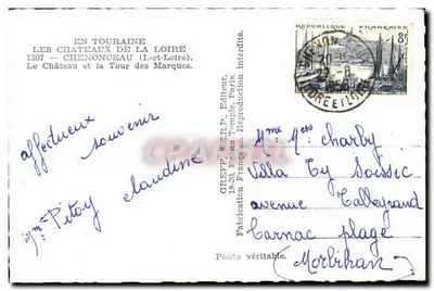 Castelo de Chenonceau — Torre das Marcas — GREEP, Paris — Verso
