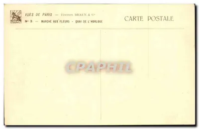 Mercado de Flores — Quai de l'Horloge — Edição Braun & Cie, N°3 — Verso