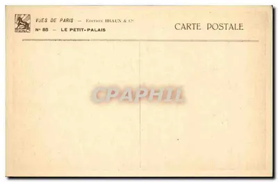 O Petit-Palais — Paris — Edição Braun & Cie, N° 55 — Verso