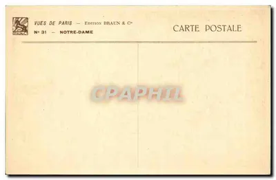 Notre-Dame w Paryżu — widok z Seiny — Wydawnictwo Braun & Cie, N° 31 — Rewers