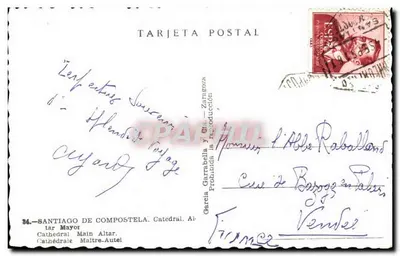 Santiago de Compostela — Katedra. Altar Mayor — Karta pocztowa nr 34 — Rewers