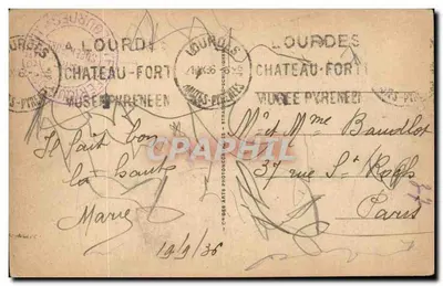 Lourdes — Teleferyk. Widok panoramowy na Lourdes ku Zamkowi i Bazyliskowi — Cap 347 — Rewers