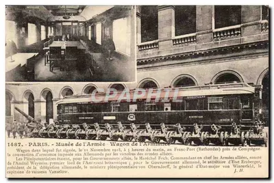 Vagão do Armistício em Compiègne — Museu do Exército — Edição J. Hauser, Paris