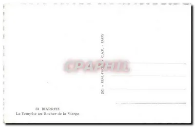 Biarritz — A Tempestade no Rocher de la Vierge — C.A.P. Paris — Verso