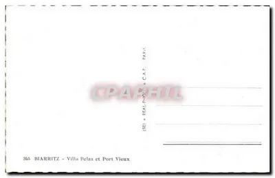 Biarritz - Villa Belza et Port Vieux — éditeur C.A.P. n°365 — Verso
