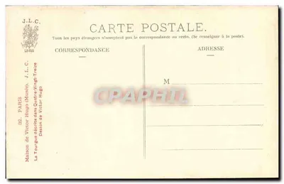 House of Victor Hugo — Tourgue — drawing by Victor Hugo — J.L.C. Paris — Back