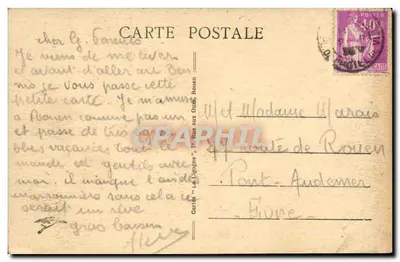 Rouen — Pałac Sądowy — wydawca Kart 'La Cigogne', nr 274 — Rewers