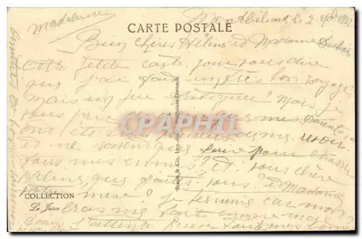 Montbéliard — O kiosco de música na praça e a postagem — Verso