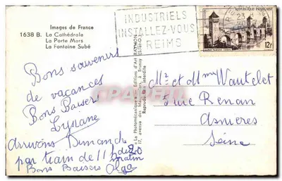 Reims — Katedra, akwedukt i wino — Images de France, n° 1638 B — Rewers