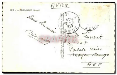 Grau d'Agde — Souvenir du Grau d'Agde — Les Editions de Cimiez — Verso