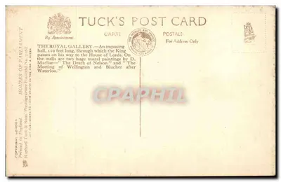 La Galerie Royale — Sala Lordów — Tuck's Post Card n°2168 — Rewers