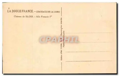 Castelo de Blois — Ala de Francisco I — Edição de Arte YVON — Verso
