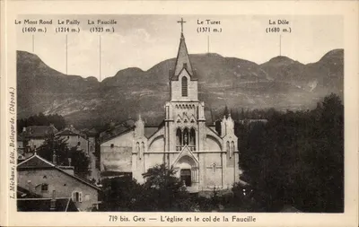 A igreja e o col da Faucille — Gex — L. Michaux, Editora, Bellegarde. (Depositado.)