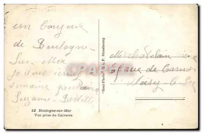 Boulogne-sur-Mer — Visão tirada do Calvário — editor C.A.A. n°12 — Verso