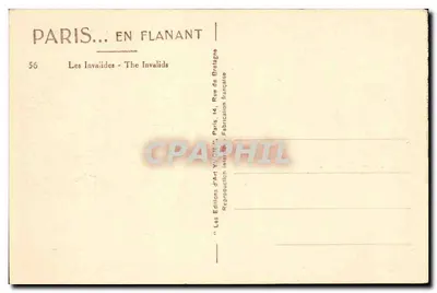 Les Invalides — Rue de Bretagne — Éditions d'Art Yvonn — Rewers