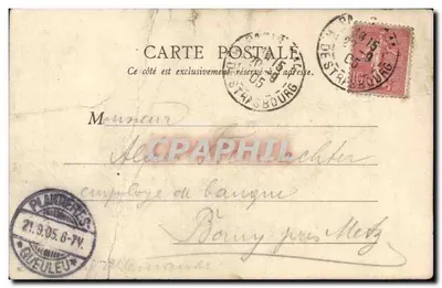 Paryż — Statuie Pelletiera i Caventou — B. F. Paris, nr 140 — Rewers