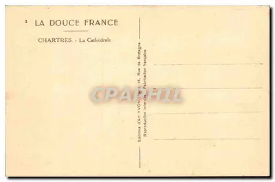 Chartres - Katedra — Éditions d'Art Yvon, Paryż — Rewers