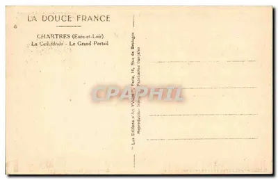 Chartres (Eure-et-Loir) — A Catedral — O Grande Portal — Éditions d'Art Yvon — Verso