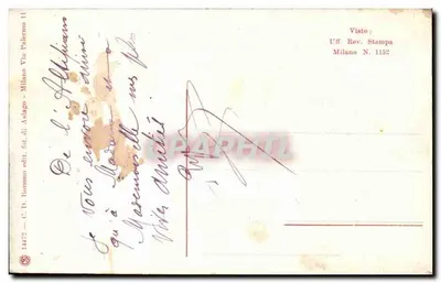 De Piazza van Asiago — Oorlogstekens — Uitgever C.D. Bonomo fot. 14472 — Achterkant
