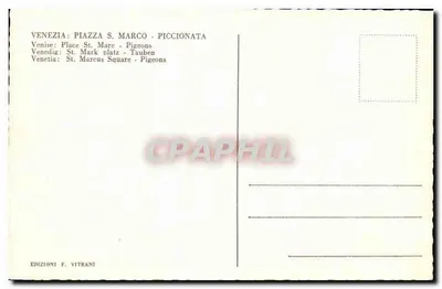 Piazza San Marco — Pigeon Parade — Éditions F. Vitrani — Verso