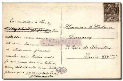 Nancy — Fontanna Neptuna — wydanie V. Roder, nr 319 bis — Rewers