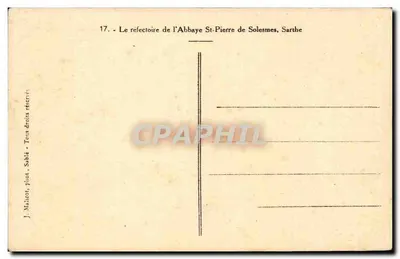 Refektarz klasztoru św. Piotra w Solesmes, Sarthe — J. Malizon, nr 17 — Rewers