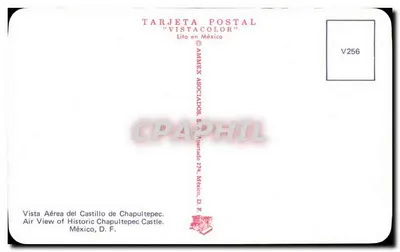 Chapultepec — historyczny zamek — AMMEX ASOCIADOS, S.A. n° V256 — Rewers