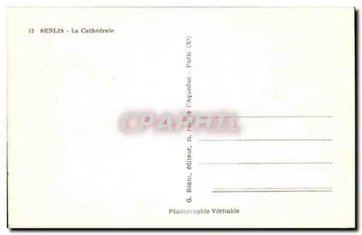 Senlis - Katedra — wydawca G. Réant, Paryż — Rewers