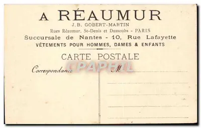 Rouget de l'Isle cantando a Marselhesa — Museu do Louvre — Coleção dos grandes armazéns 'A Réaumur' n°1504 — Verso
