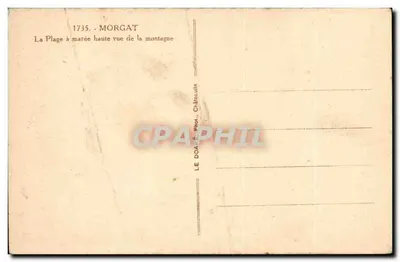 Morgat — A Praia com maré alta vista da montanha — LE DOARÉ, Châteaulin — Verso