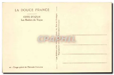 Les Rochers du Trayas — Côte d'Azur — Wydawnictwo Art Yvon, nr 20 — Rewers