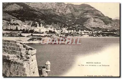 Monte Carlo — O Tim dos Pombos & O Teatro — A. Rougault, fot.édit., Toulon-sur-Mer