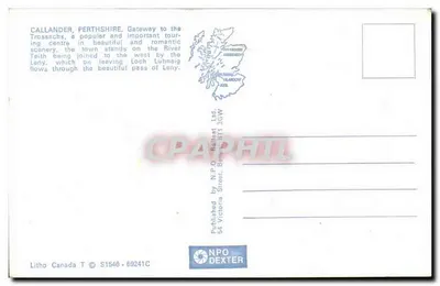 Callander — PERTHSHIRE — Wydane przez N.P.O. Ballast Ltd. — Rewers